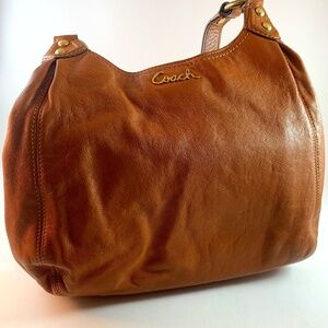 Coach Shoulder Bag -  Camel Leather